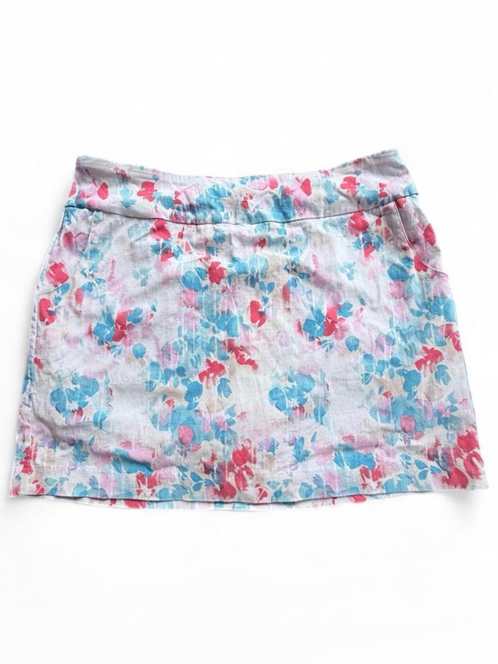 Zac & Rachel Floral Skort in Pink and Blue and White